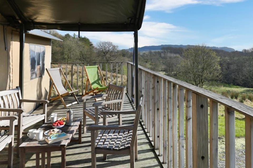 Each tent features a private deck with garden furniture