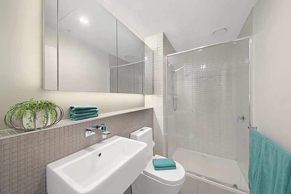 A warm & cozy bathroom.