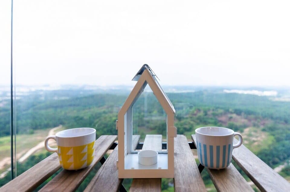 Your private balcony with a setting.
