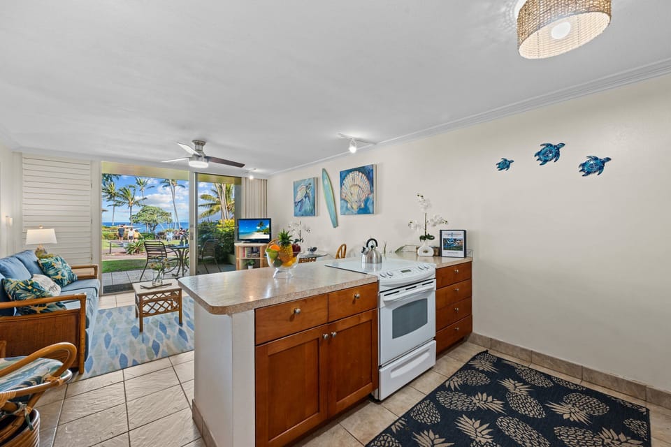 Full-sized kitchen appliances stocked with everything you need!