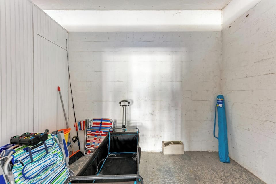 Secure storage space keeps your beach gear, luggage, and vacation essentials organized and easily accessible throughout your stay.