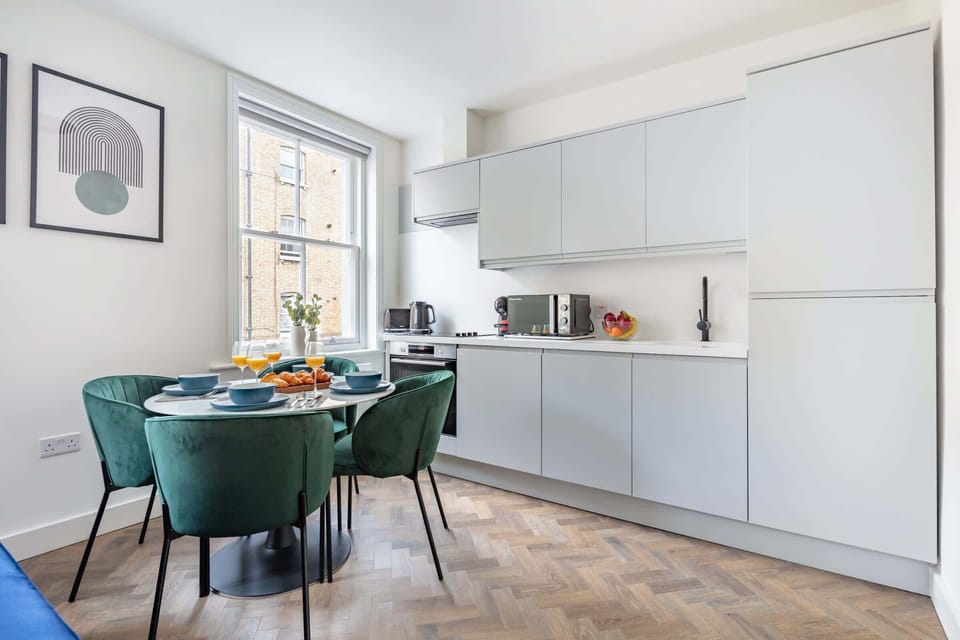 The open-plan living and dining area