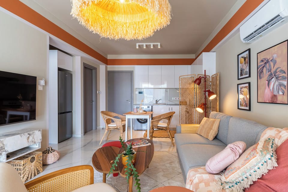 Apartment, 1 Double Bed with Sofa bed, Kitchen, City View | Living room | 55-inch Smart TV with digital channels, streaming services