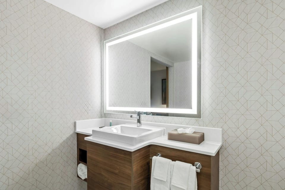 Suite, Multiple Beds | Bathroom | Hair dryer, towels, soap, shampoo