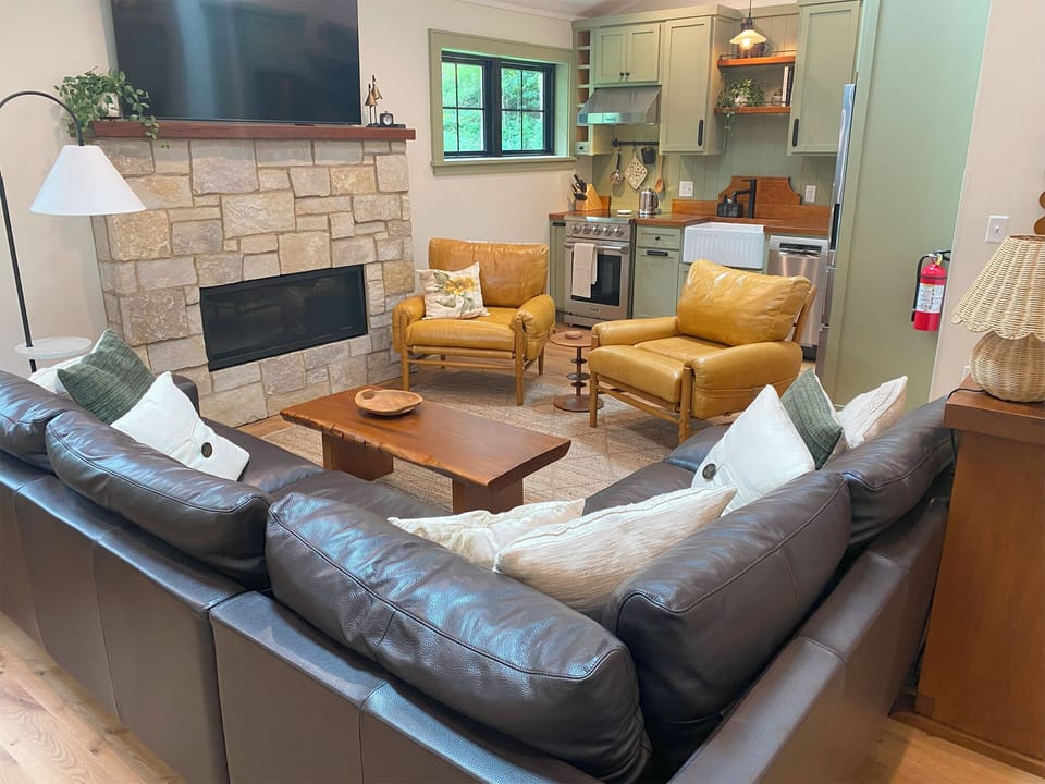Living room and kitchen area
