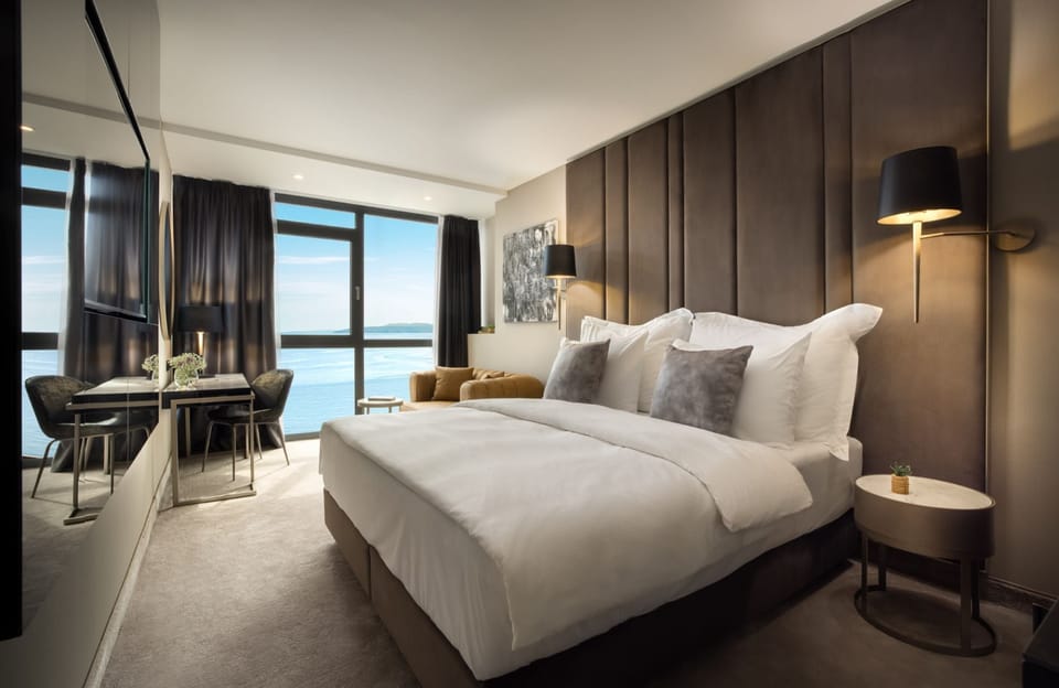 Premium Double or Twin Room, Sea View | Down comforters, minibar, in-room safe, desk
