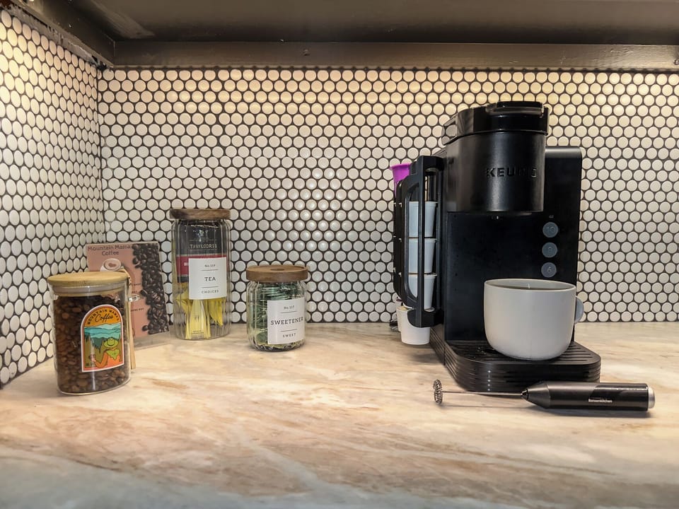 Local Coffee from Mountain Mama's in Blue Ridge.  Coffee Drip Machine or Keurig.