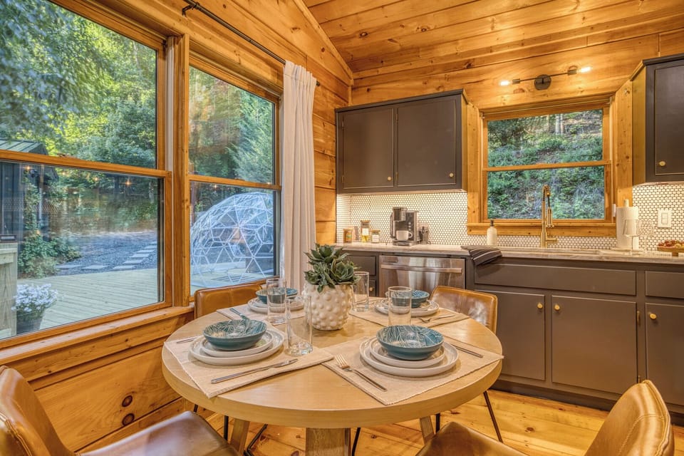 Have a great meal and look out onto the deck.  A truly relaxing view! 