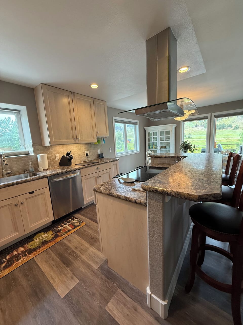 Fully stocked kitchen.