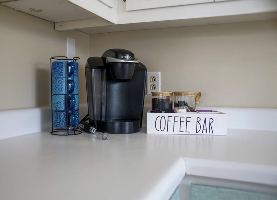 Kitchen Coffee Bar (drip or k-cup coffee/tea and supplies)