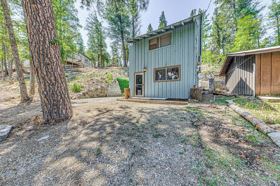 Property Exterior | Multi-Level Cabin | Spacious Yard