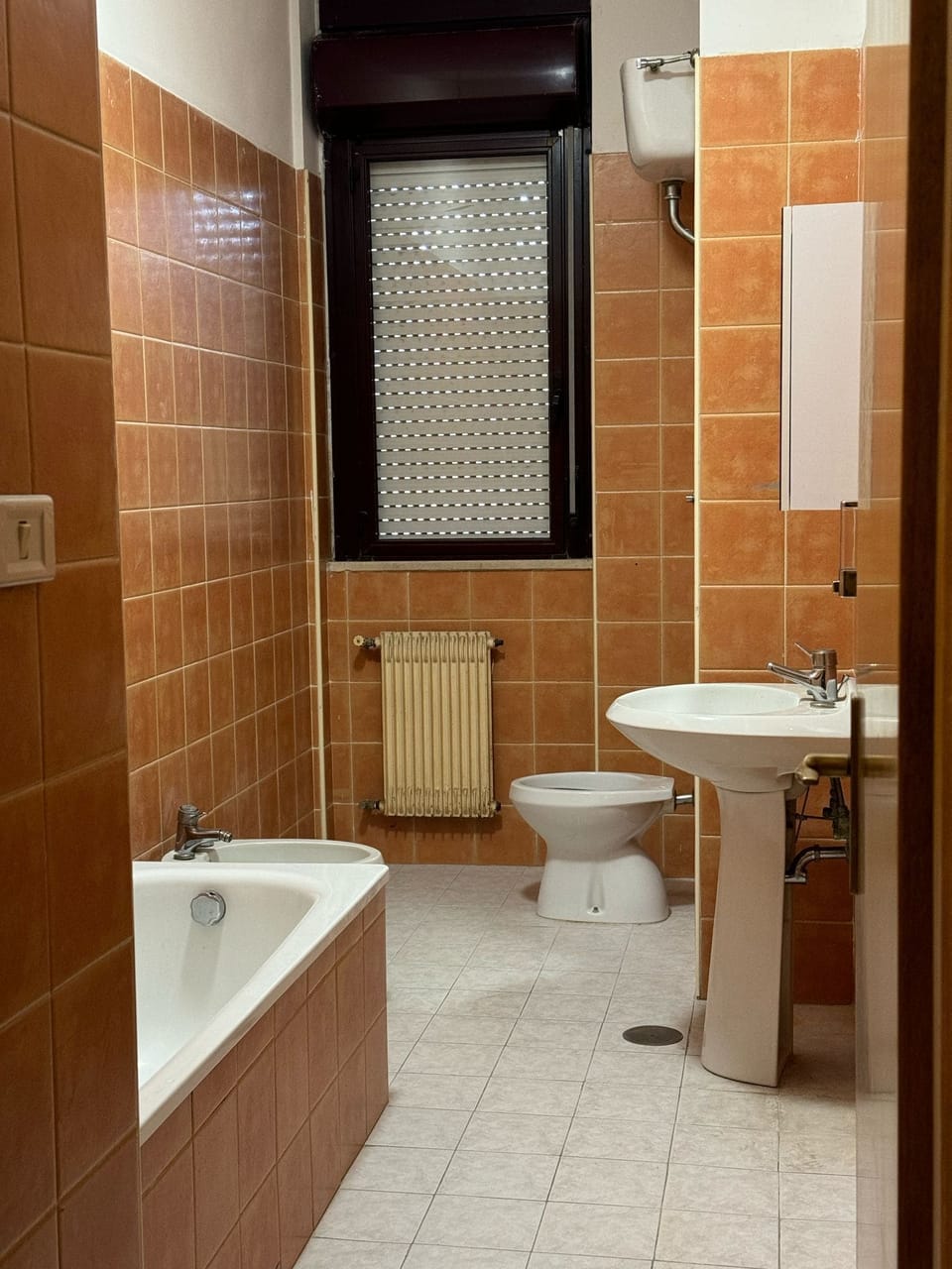Combined shower/tub, hair dryer, toilet paper