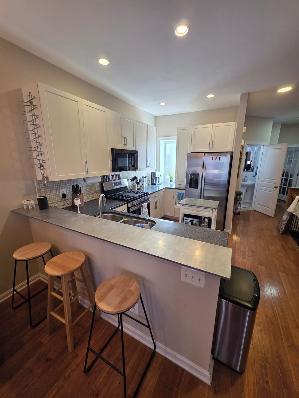 Large kitchen with all the appliances and cookwares to prep a delish meal!
