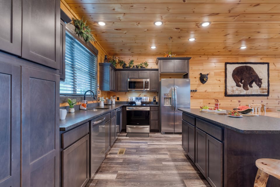Cook up your favorites in the fully equipped kitchen.