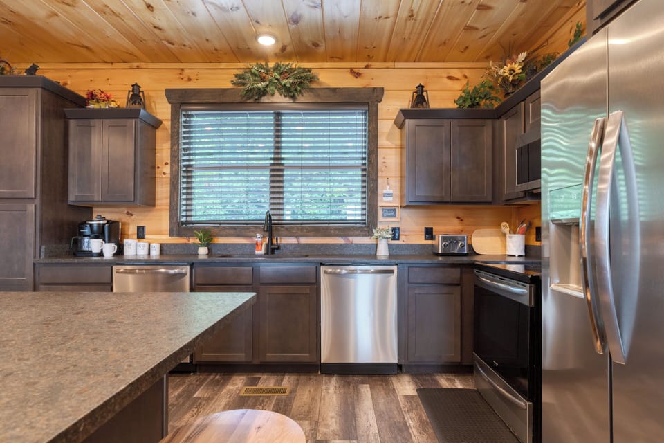 Stainless-steel appliances.