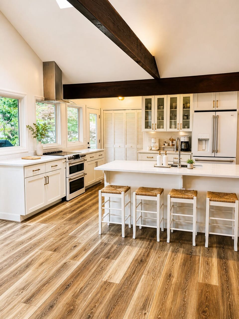 kitchen with island, for easy group meals and room for everyone to connect.
