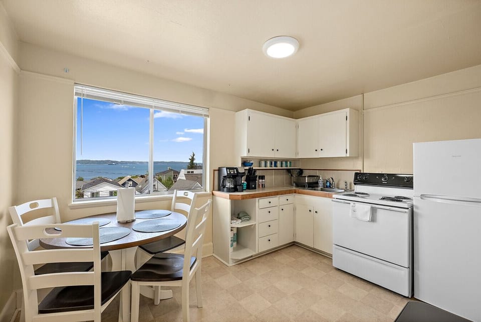 Kitchen with a view, and dining table