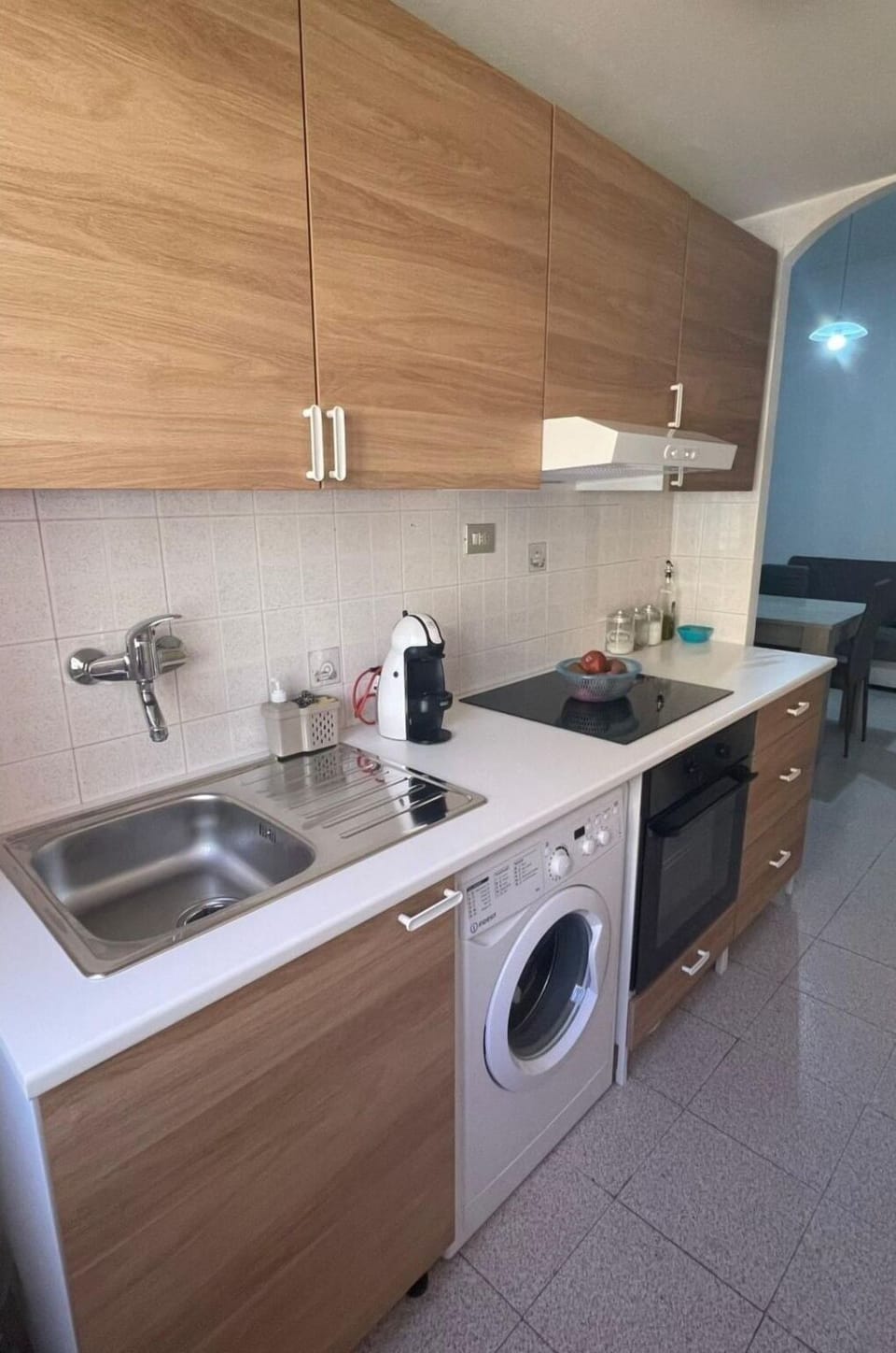 Washing Machine, Major Appliance, Plumbing Fixture, Flooring, Sink, Wood, Countertop, Floor, Kitchen Sink, Kitchen Appliance