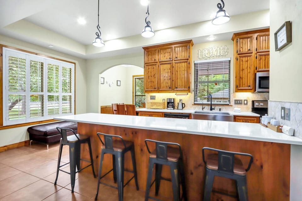 Additional seating at the breakfast bar