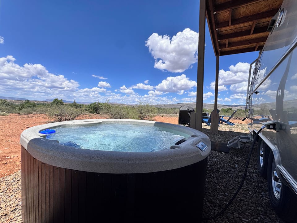 Hot tub steps from your front door