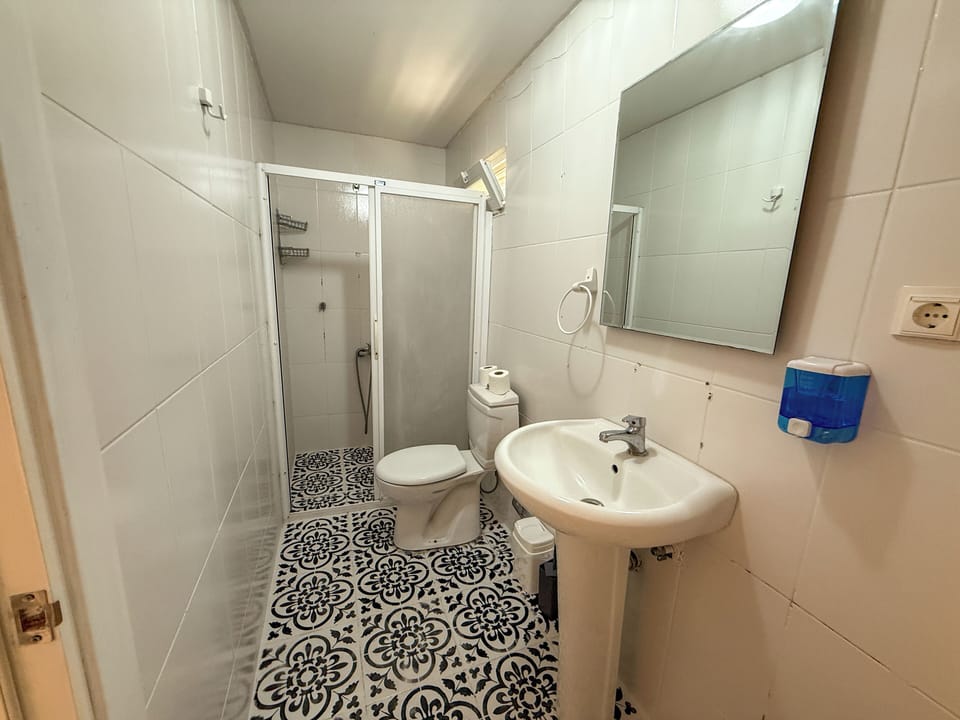 Double Room | Bathroom | Shower, hair dryer, towels, soap