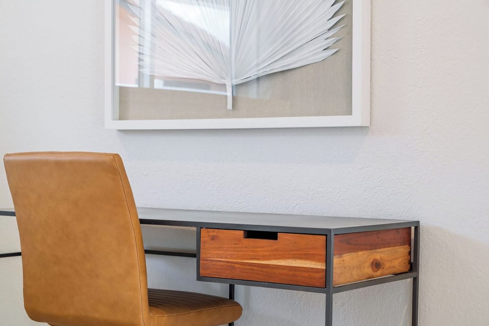 Desk in primary bedroom
