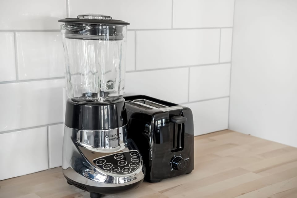 Enjoy morning smoothies and toast with this convenient blender-toaster combo.