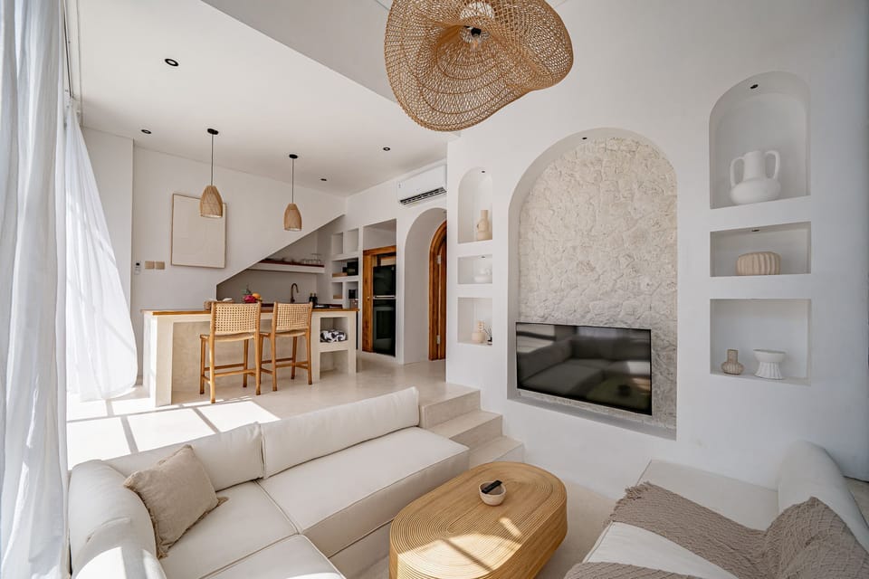 Luxury Villa, 2 Bedrooms, Patio, Pool View | Living area | 50-inch TV with cable channels