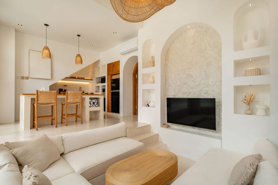 Luxury Villa, 2 Bedrooms, Patio, Pool View | Living area | 50-inch TV with cable channels