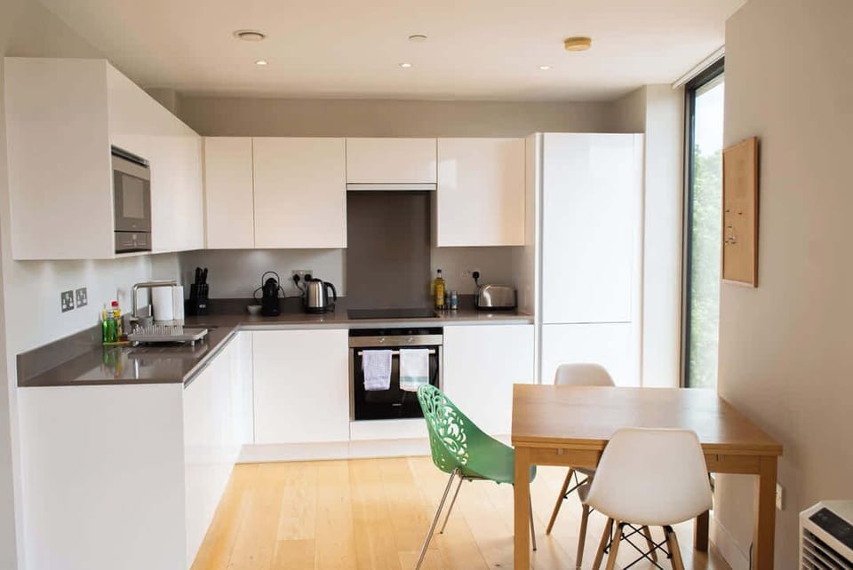 kitchen and dining area for modern convenience and style.