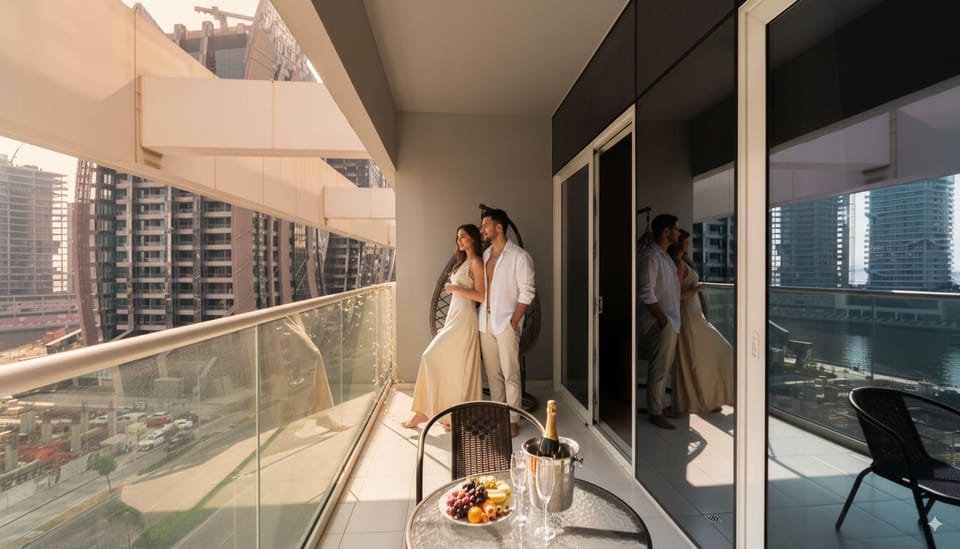 Deluxe Apartment, Balcony, Lake View | Living area | 50-inch Smart TV with digital channels