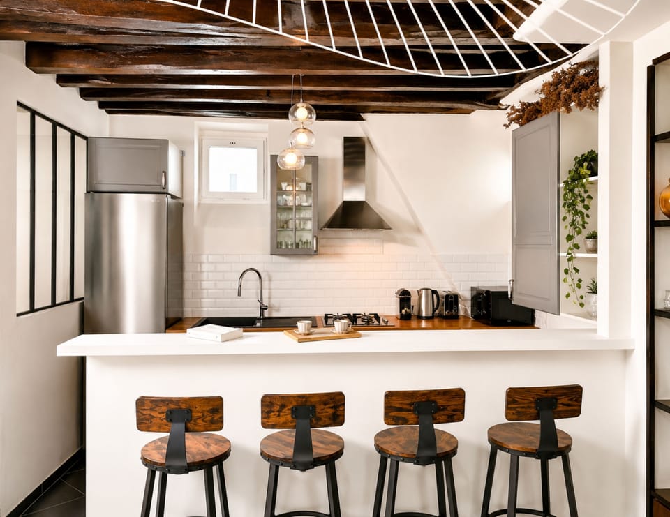 Signature Apartment, Courtyard View | Private kitchen | Espresso maker, electric kettle, toaster, freezer