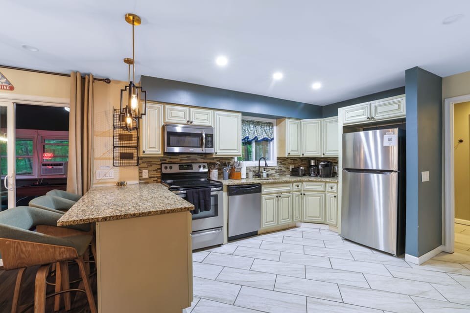 Large kitchen that is open to space 