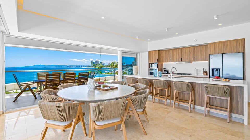 Deluxe Apartment, 3 Bedrooms, Beach View | Living area | 43-inch Smart TV with digital channels, Netflix, streaming services