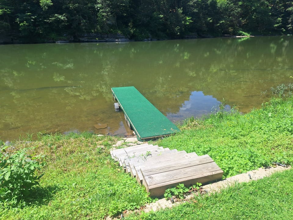 shared dock at base of property