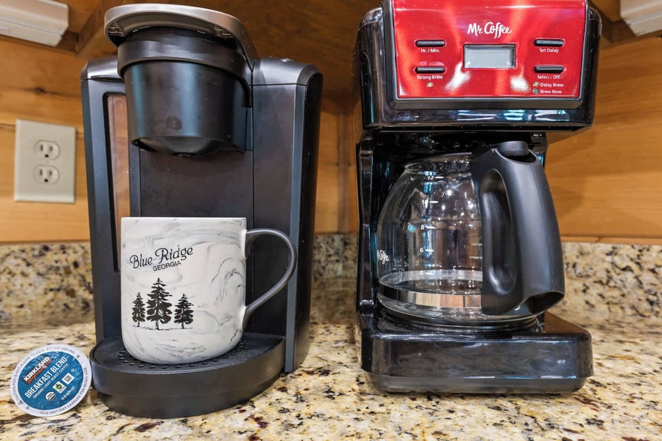 Coffee lovers, rejoice! We’ve got both a drip coffee maker and a Keurig, so you can brew your favorite cup just the way you like it.

