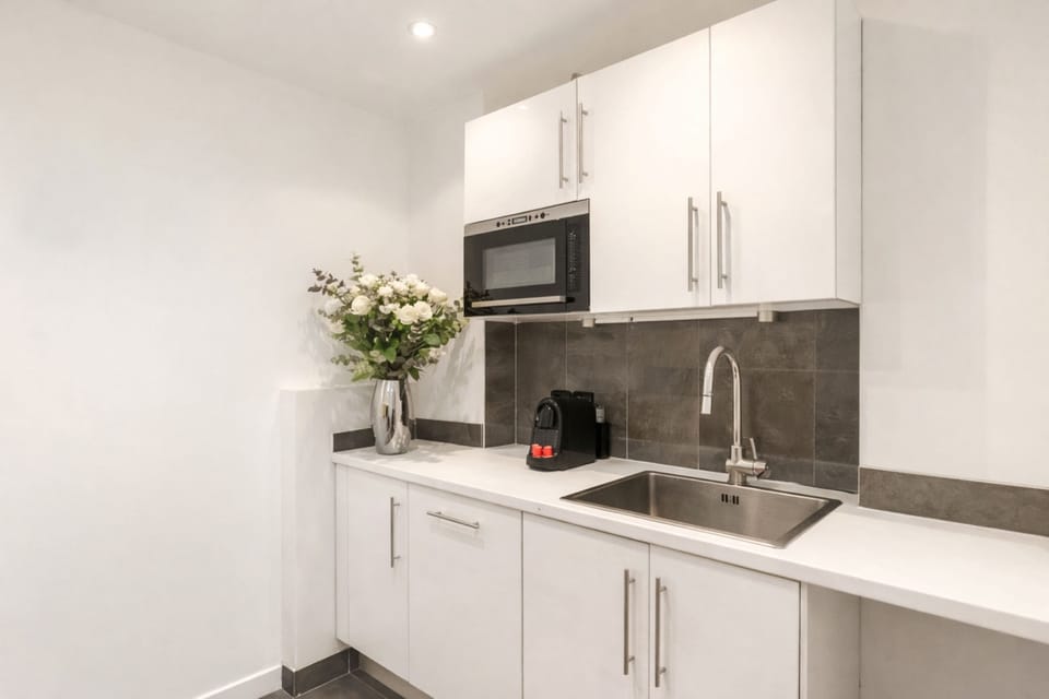 Premium Apartment, Courtyard View | Private kitchen | Espresso maker, electric kettle, toaster