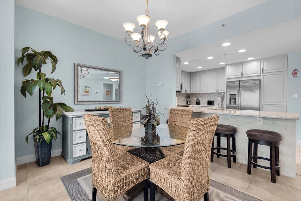Dining table with seating for four
