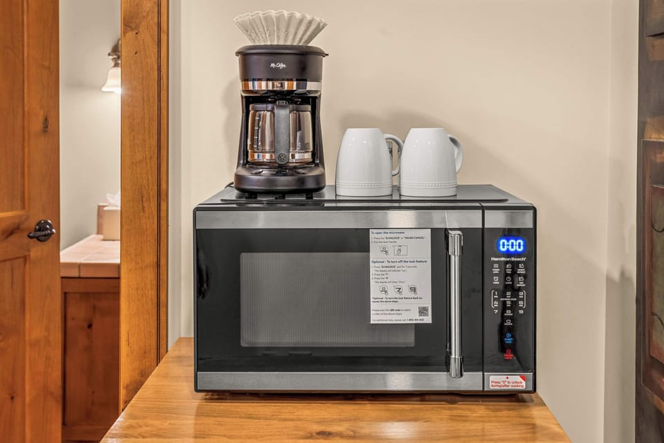 Microwave and coffee maker | Listed with @BookTraverse