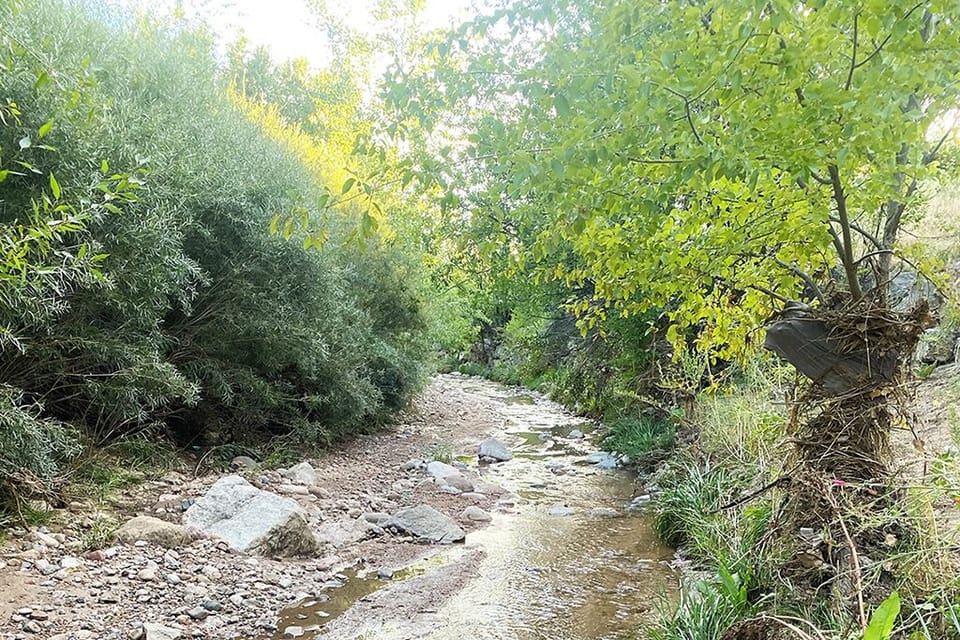 The arroyo/river across the street from the property