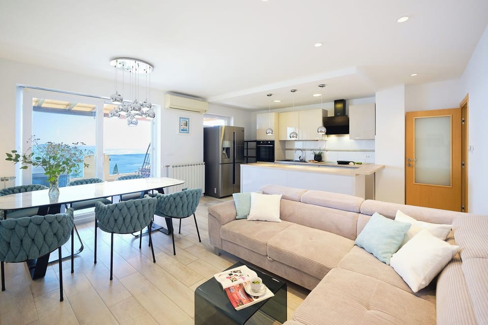 Living room and kitchen