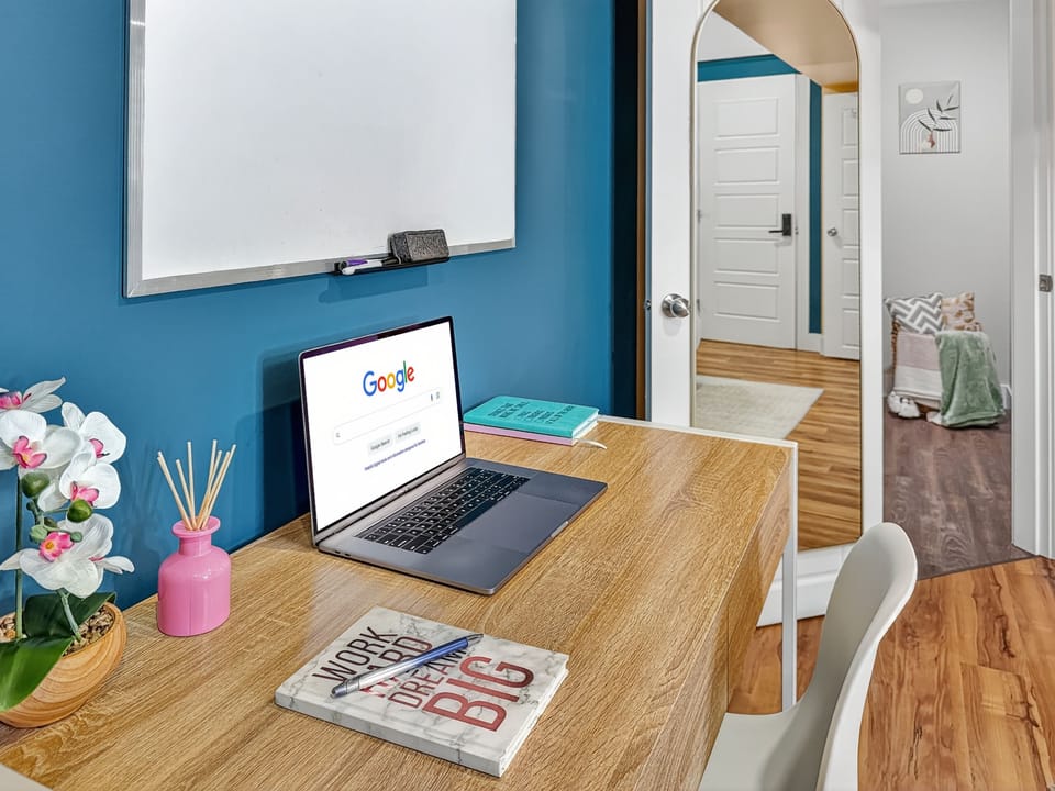 Dedicated Workspace With Desk and High-Speed Wi-Fi