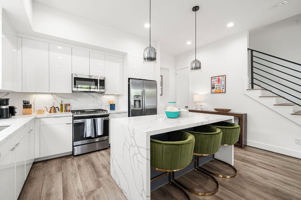 Kitchen island with seating for 3