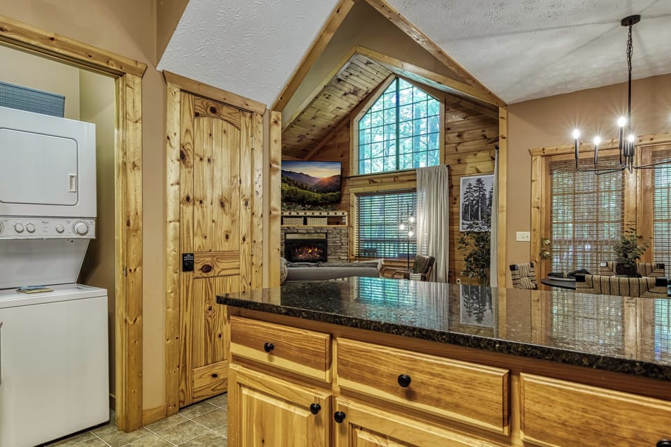 The family chef can join the fun while cooking in the open kitchen.