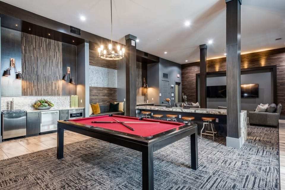 Relax in the lounge area for a hot latte and billards