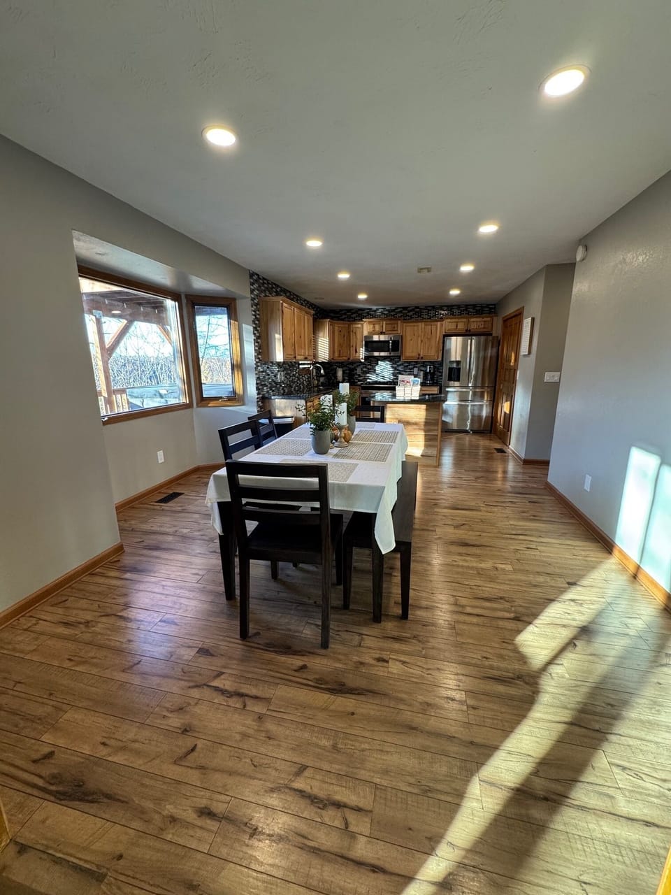Dining Room flows into Kitchen.
