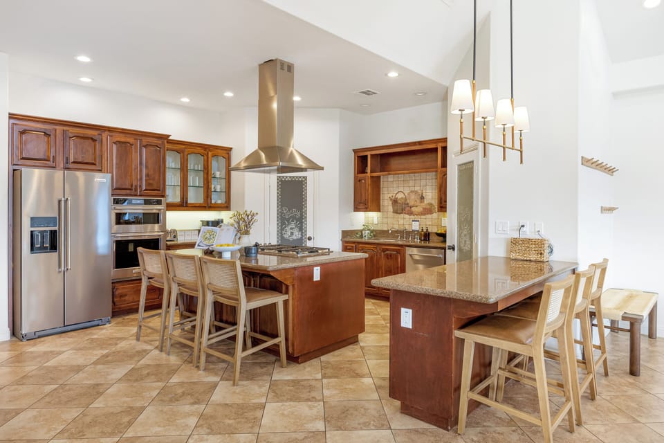 Gather around the island for breakfast or casual chats.