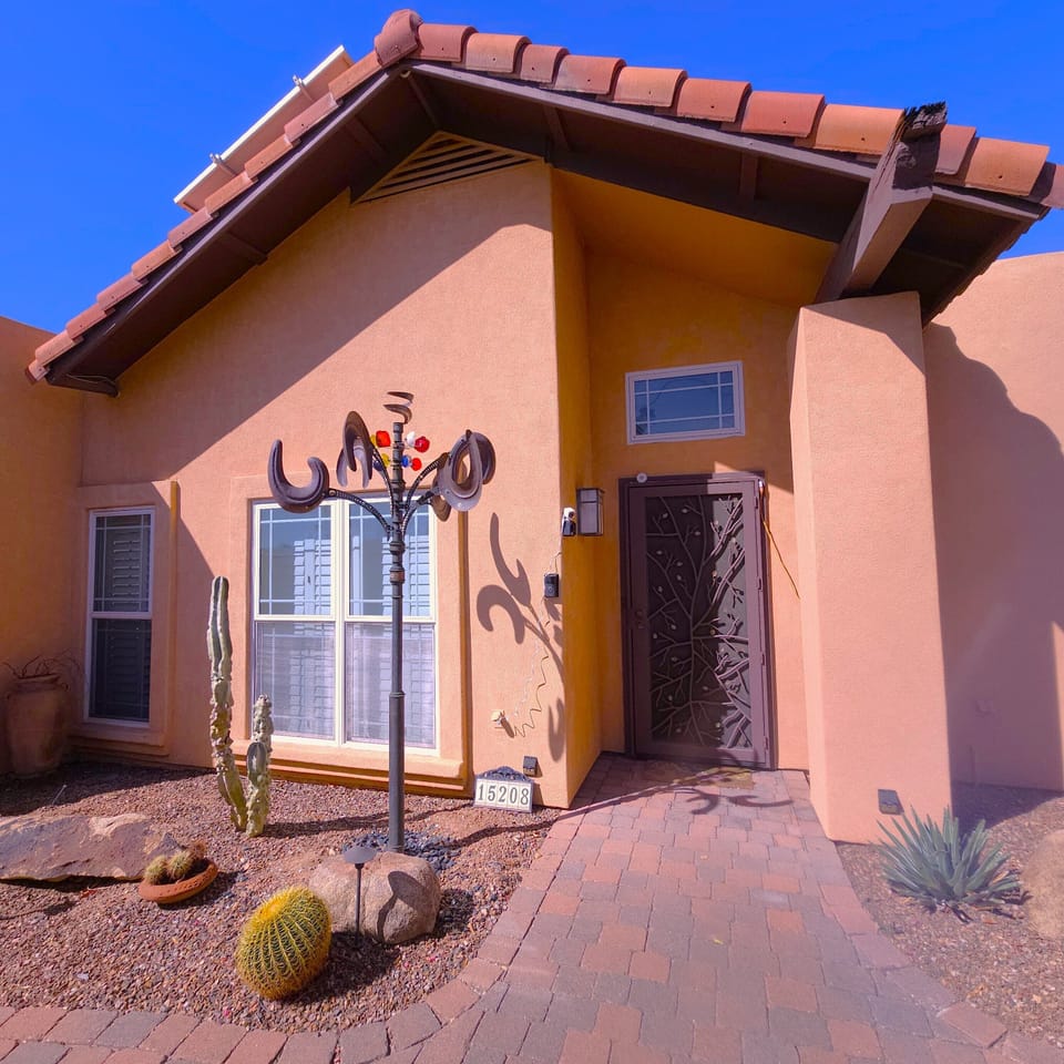 House is a unique adobe style with unique touches throughout.
