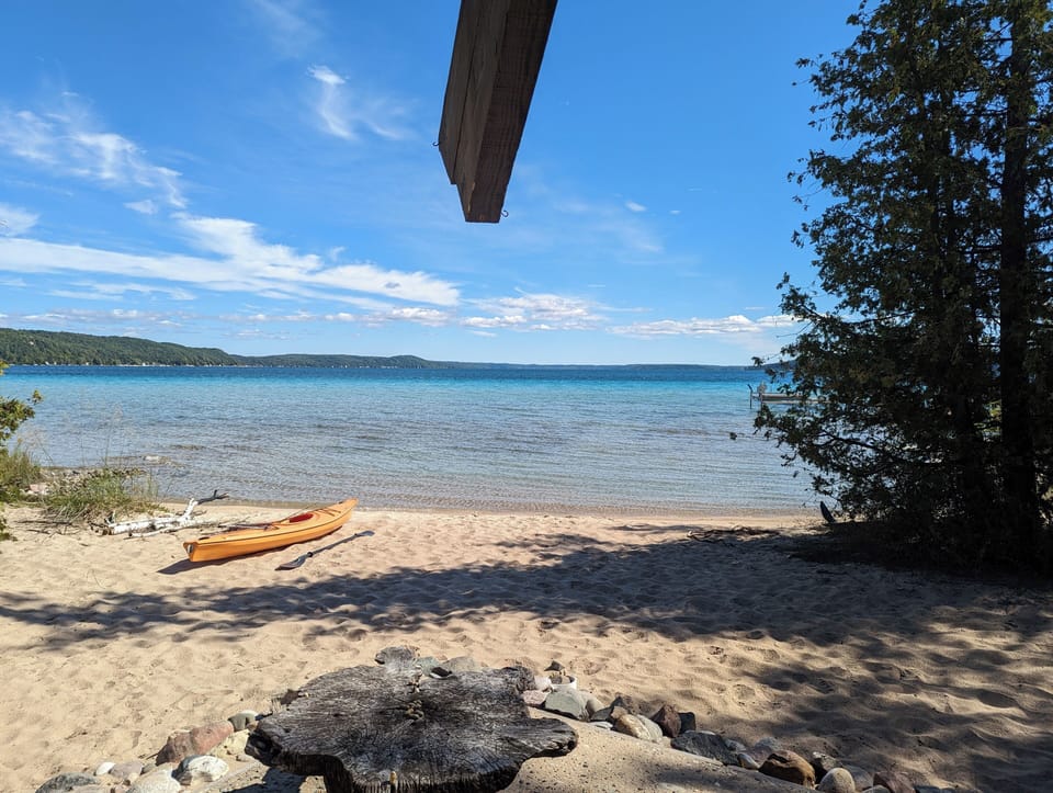 OVERVIEW:  The gorgeous beach front of Crystal Lake, great for swimming and kayaking 