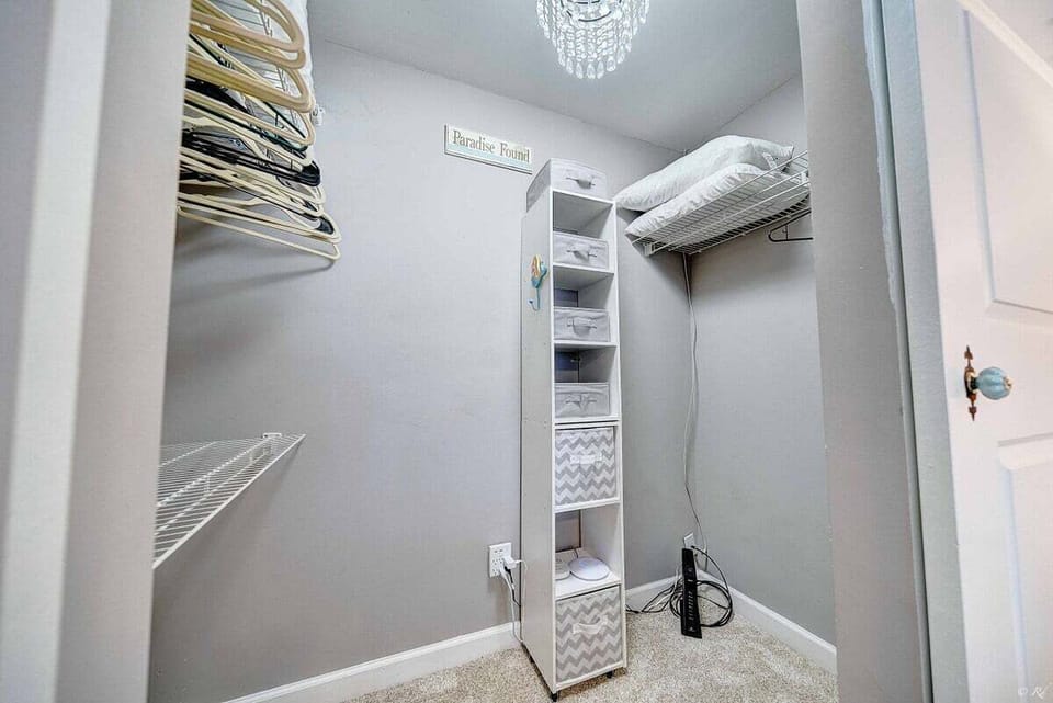 Walk in closet in master bedroom